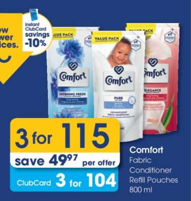 Comfort Fabric Conditioner Refill Pouches 800 ml