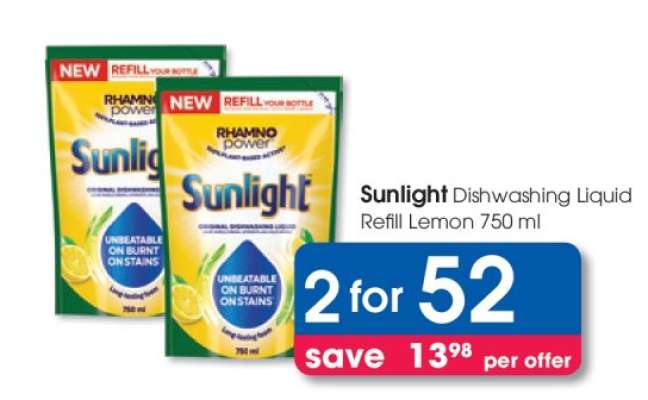 Sunlight Dishwashing Liquid Refill Lemon 750 ml