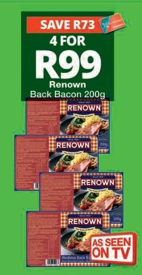Renown Back Bacon 200g