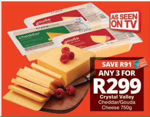 CRYSTAL VALLEY CHEDDAR/GOUDA CHEESE 750g