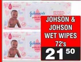 JOHSON & JOHSON WET WIPES 72's