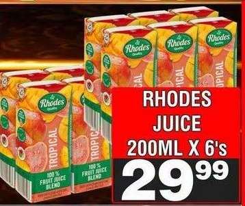 Rhodes Juice 200ml x 6's