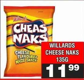 WILLARDS CHEESE NAKS 135G