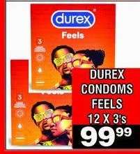 DUREX CONDOMS FEELS 12 X 3's