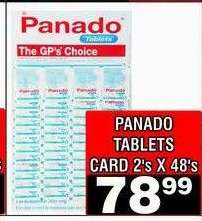 PANADO TABLETS CARD 2's X 48's