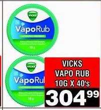 VICKS VAPO RUB 10G X 40's