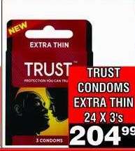 TRUST CONDOMS EXTRA THIN 24 X 3's