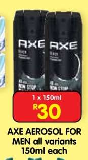 AXE AEROSOL FOR MEN all variants 150ml each