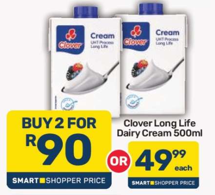 Clover Long Life Dairy Cream 500ml