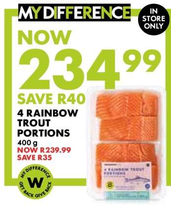 4 Rainbow Trout Portions
