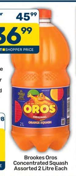 Brookes Oros Concentrated Squash Assorted 2 Litre Each