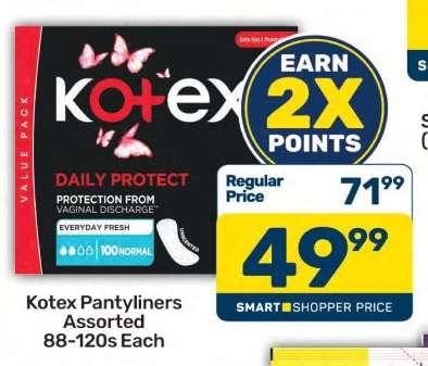 Kotex Pantyliners Assorted 88-120s Each
