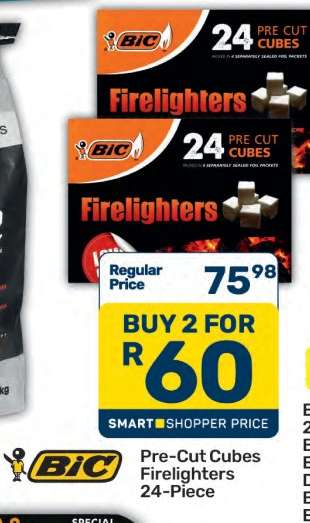 BIC Pre-Cut Cubes Firelighters 24-Piece