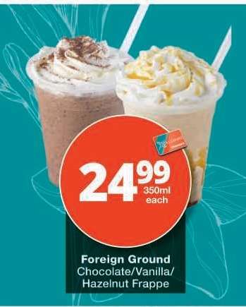 Foreign Ground Chocolate/Vanilla/Hazelnut Frappe