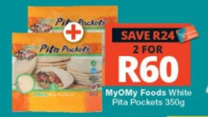 MyOMy Foods White Pita Pockets 350g