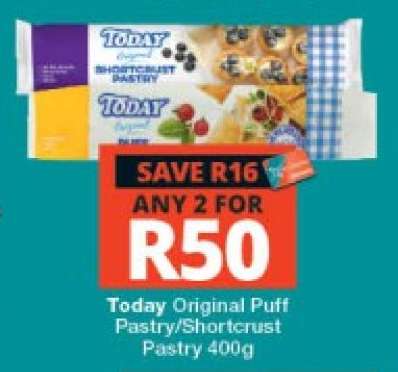 Today Original Puff Pastry/Shortcrust Pastry 400g