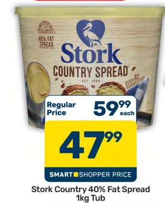 Stork Country 40% Fat Spread 1kg Tub