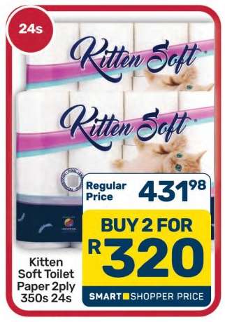Kitten Soft Toilet Paper 2ply 350s 24s