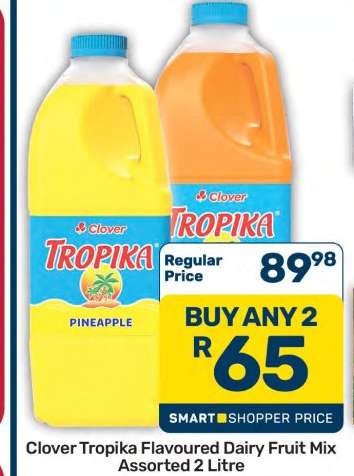 Clover Tropika Flavoured Dairy Fruit Mix Assorted 2 Litre