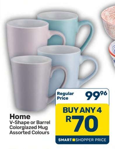 Home V-Shape or Barrel Colorglazed Mug Assorted Colours