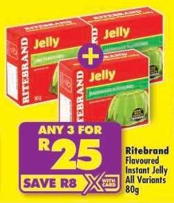 Ritebrand Flavoured Instant Jelly All Variants 80g