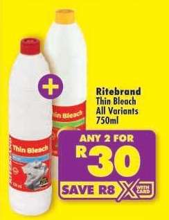 Ritebrand Thin Bleach All Variants 750ml