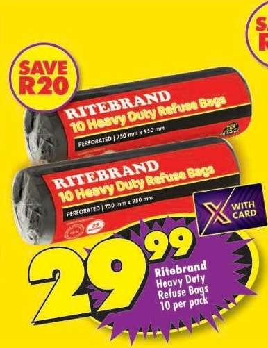 Ritebrand Heavy Duty Refuse Bags 10 per pack