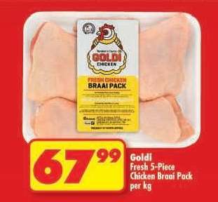 Goldi Fresh 5-Piece Chicken Braai Pack per kg