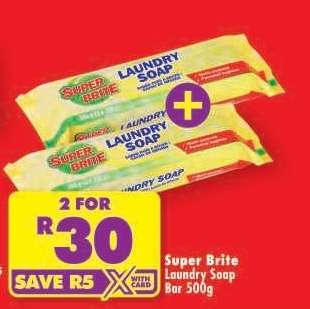 Super Brite Laundry Soap Bar 500g
