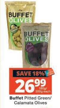 Buffet Pitted Green/Calamata Olives