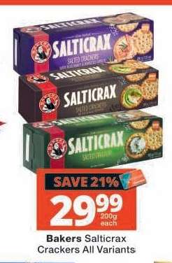 Bakers Salticrax Crackers All Variants