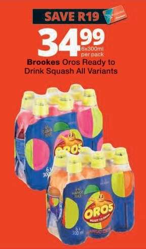 Brookes Oros Ready to Drink Squash All Variants