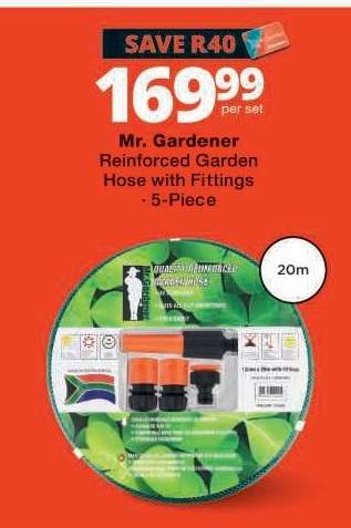 MR. GARDENER REINFORCED GARDEN HOSE WITH FITTINGS