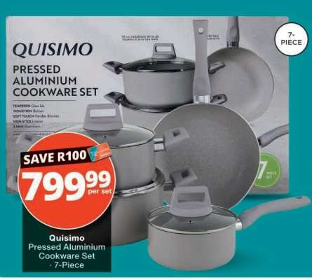 Quisimo Pressed Aluminium Cookware Set - 7-Piece