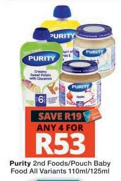 Purity 2nd Foods/Pouch Baby Food