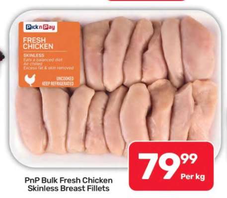 PnP Bulk Fresh Chicken Skinless Breast Fillets