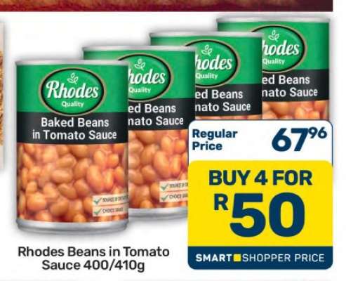 Rhodes Beans in Tomato Sauce 400/410g