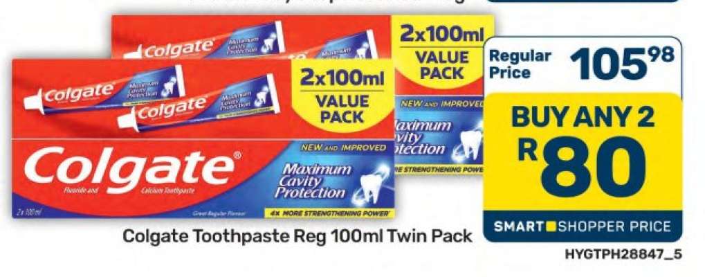 Colgate Toothpaste Reg 100ml Twin Pack