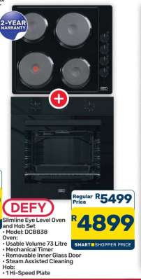 DEFY Slimline Eye Level Oven and Hob Set