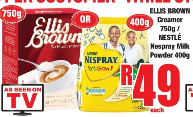 ELLIS BROWN Creamer 750g / NESTLÉ Nespray Milk Powder 400g