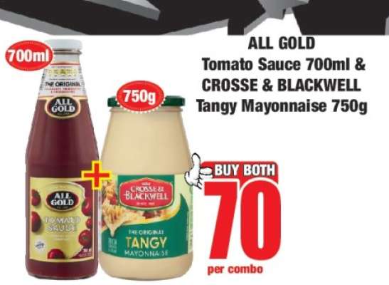 ALL GOLD Tomato Sauce 700ml & CROSSE & BLACKWELL Tangy Mayonnaise 750g