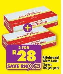 Ritebrand White Facial Tissues