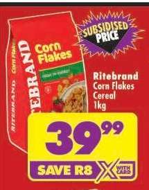 RITEBRAND CORN FLAKES CEREAL 1kg