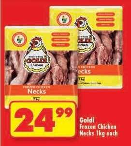 Goldi Frozen Chicken Necks 1kg each