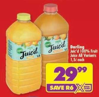 Juic'd 100% Fruit Juice All Variants 1,5ℓ