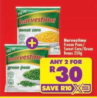 Harvestime Frozen Peas/Sweet Corn/Green Beans 250g