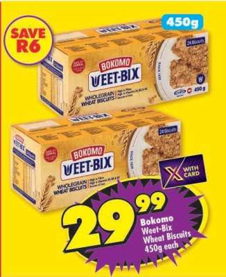 Bokomo Weet-Bix Wheat Biscuits 450g each