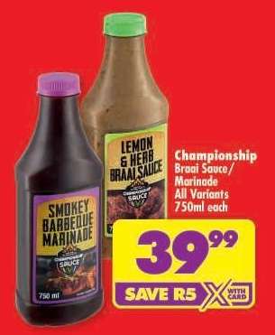 CHAMPIONSHIP BRAAI SAUCE/MARINADE