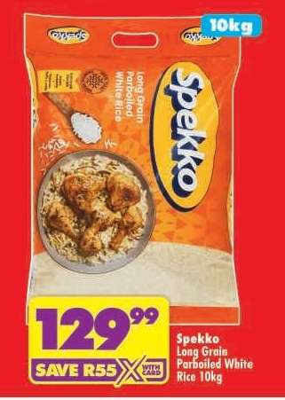 Spekko Long Grain Parboiled White Rice 10kg