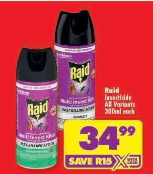 RAID INSECTICIDE all variants 300ml each